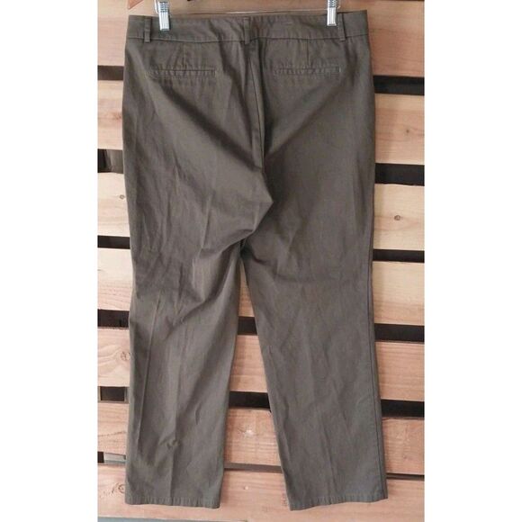 Dockers Ideal Fit Chino Metro Pants Women Size 16 Medium Brown Pockets Comfy Mom - Picture 2 of 13